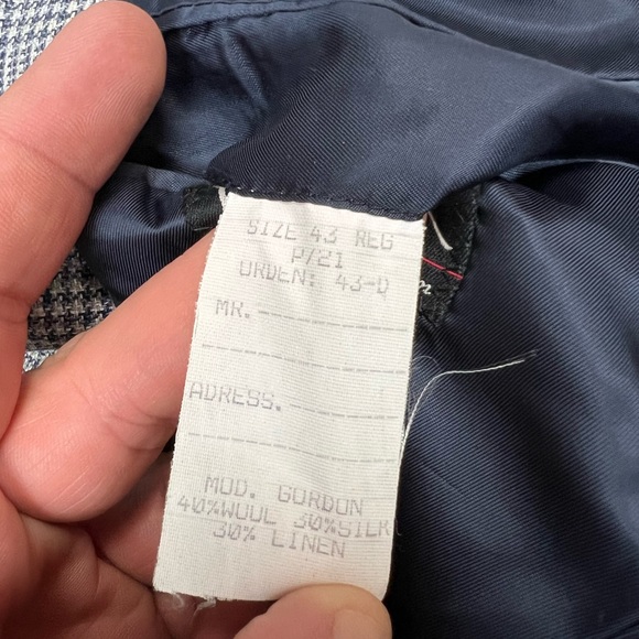 Jos A Bank Signature Grey, White & Yellow Plaid Silk Blazer 43R - Picture 5 of 6